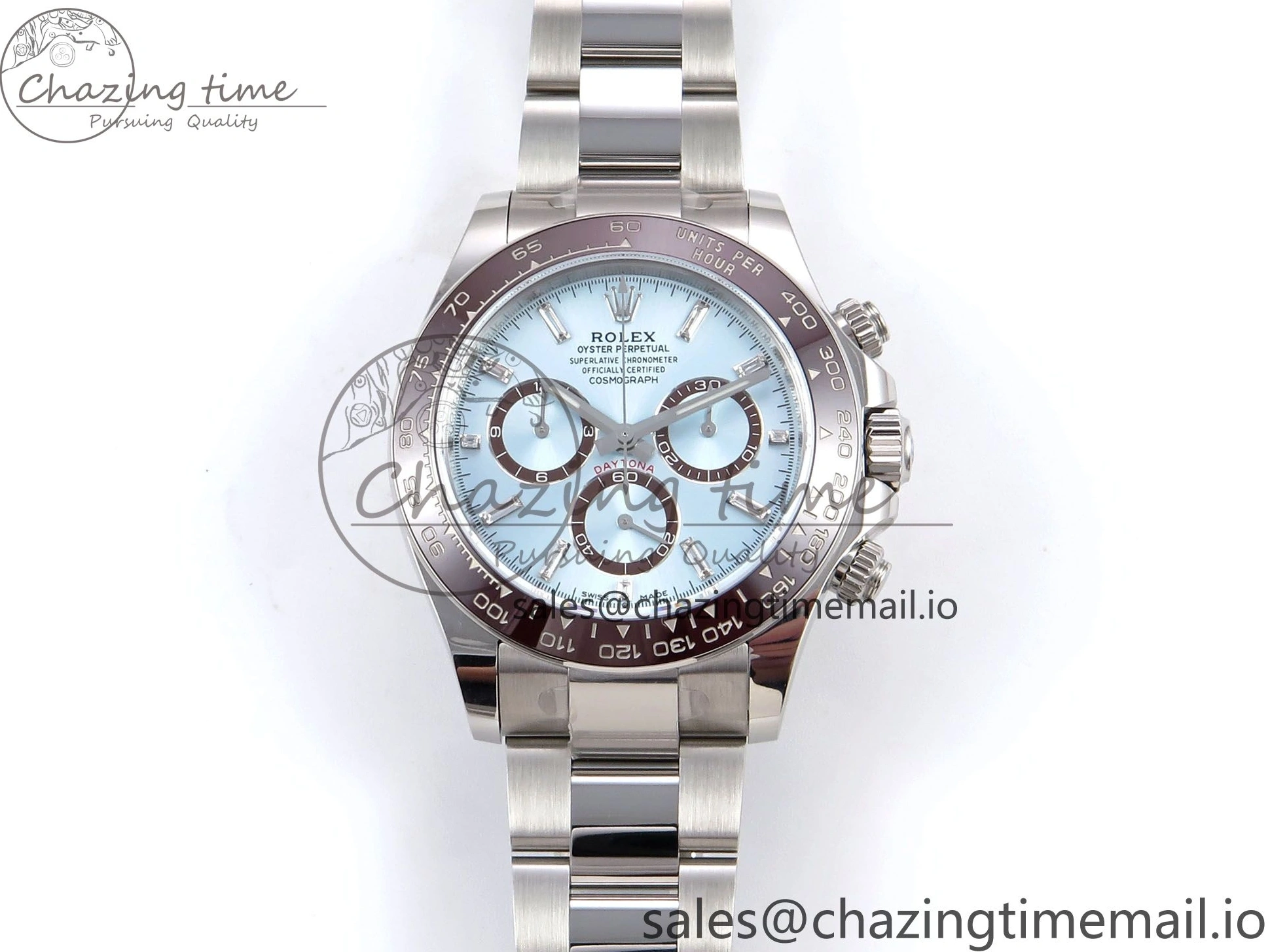 0110 UrbanStyle Daytona 116506 AR+SF 1:1 Best Edition Ice Blue Brown Dial Crystal Markers on SS Bracelet SH 1009